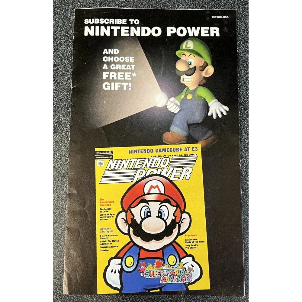 Luigi's Mansion GameCube Nintendo Power Subscription Insert HW-DOL-USA